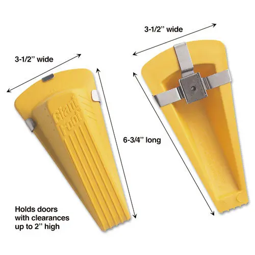 Giant Foot Magnetic Doorstop, No-Slip Rubber Wedge, 3.5W X 6.75D X 2H, Yellow 1