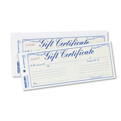Gift Certificates W-Envelopes, 8-1-2W X 3-2-3H, Blue-Gold, 25-Pack 1