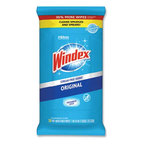 Glass And Surface Wet Wipe, Cloth, 7 X 8, 38-Pack 1
