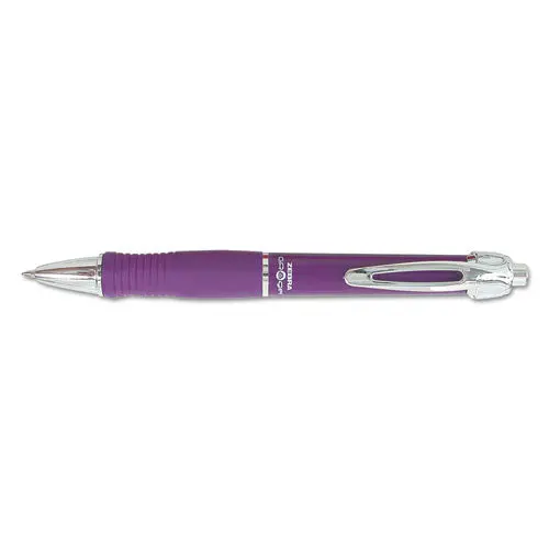 Gr8 Retractable Gel Pen, Medium 0.7Mm, Violet Ink, Violet-Silver Barrel, Dozen 1