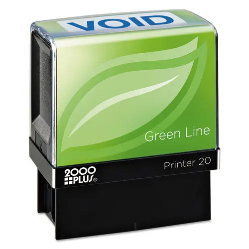 Green Line Message Stamp, Void, 1 1-2 X 9-16, Blue 1