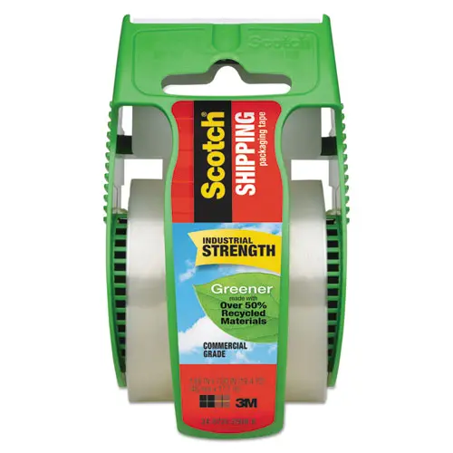 Greener Commercial Grade Packaging Tape With Dispenser, 1.5" Core, 1.88" X 58.33 Ft, Clear 1