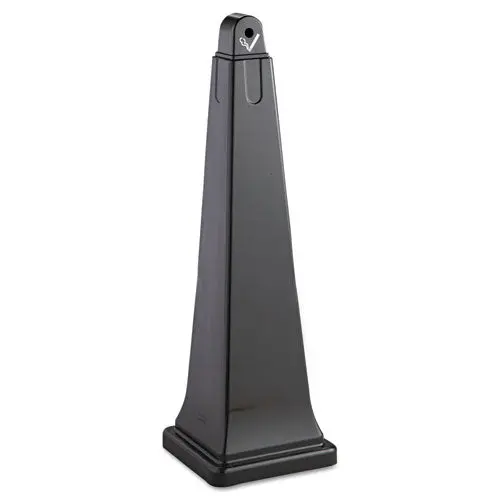 Groundskeeper Cigarette Waste Collector, Pyramid, 1 Gal, Plastic-Steel, Black 1