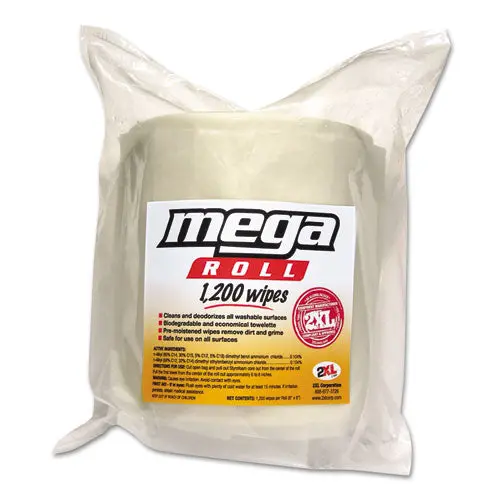 Gym Wipes Mega Roll Refill, 8 X 8, White, 1200-Roll, 2 Rolls-Carton 1
