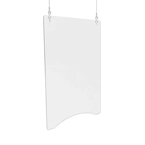 Hanging Barrier, 23.75" X 35.75", Acrylic, Clear, 2-Carton 1