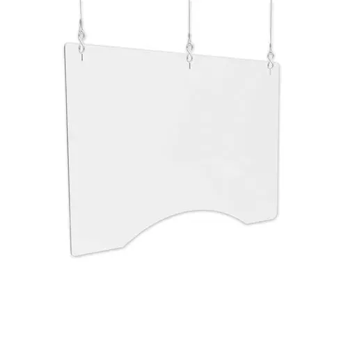 Hanging Barrier, 36" X 24", Polycarbonate, Clear, 2-Carton 1