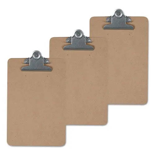 Hardboard Clipboard, 1" Capacity, Holds 8 1-2 X 14, Brown, 3-Pk 1