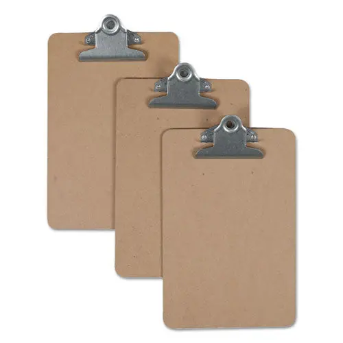 Hardboard Clipboard, 3-4" Capacity, 5 X 8 Sheets, Brown, 3-Pack 1
