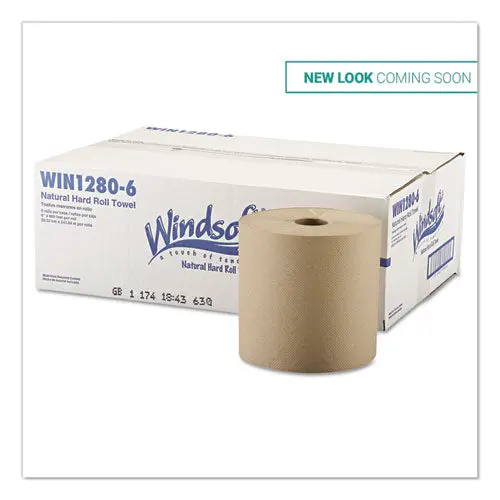 Hardwound Roll Towels, 8" X 800 Ft, Natural, 6 Rolls-Carton 1