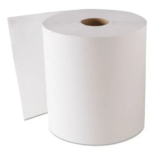 Hardwound Roll Towels, White, 8" X 800 Ft, 6 Rolls-Carton 1