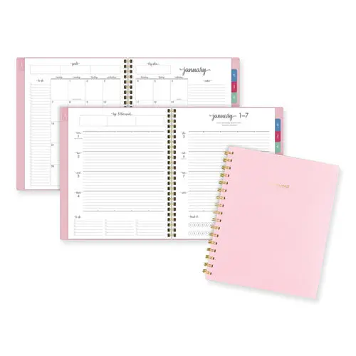 Harmony Weekly/Monthly Poly Planner, 8.81 X 7.88, Pink Cover, 13-Month (Jan To Jan): 2024 To 2025 1