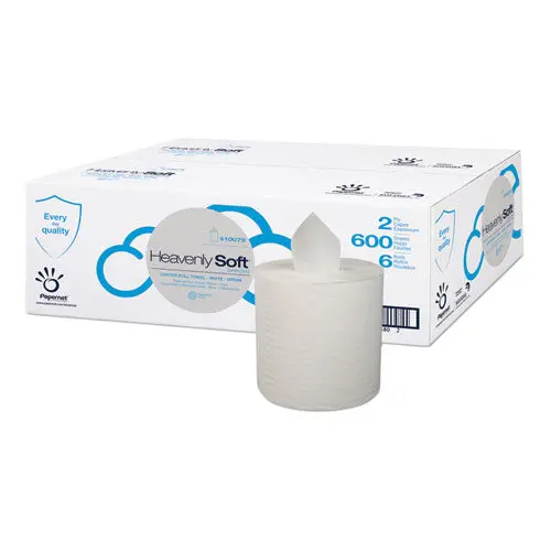 Heavenly Soft Center-Pull Towel, 2-Ply, 7.6" X 9", White, 600 Sheets-Roll, 6 Rolls-Carton 1