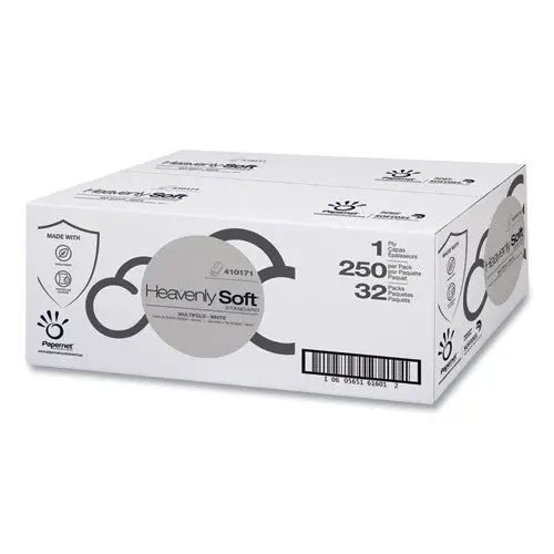 Heavenly Soft Multi-Fold Towel, Standard, 1-Ply, 4" X 9.5", White, 250-Pack, 32 Packs-Carton 1