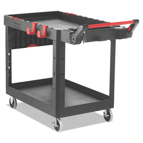 Heavy Duty Adaptable Utility Cart, 2 Shelves, 25.2W X 51.5D X 36H, Black 1