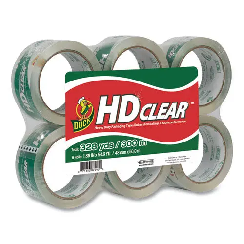 Heavy-Duty Carton Packaging Tape, 3" Core, 1.88" X 55 Yds, Clear, 6-Pack 1