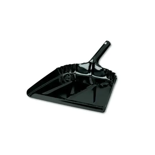 Heavy-Duty Commercial Dust Pan, 16W X 15 1-2D, 20-Gauge Steel, Black 1