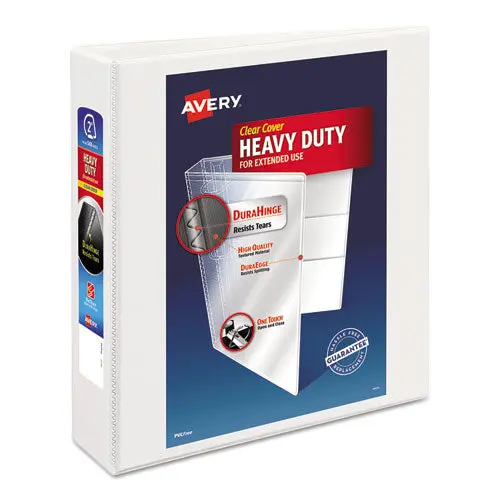 Heavy-Duty Non Stick View Binder With Durahinge And Slant Rings, 3 Rings, 2" Capacity, 11 X 8.5, White, (5504) 1