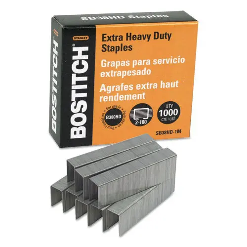 Heavy-Duty Premium Staples, 0.88" Leg, 0.5" Crown, Steel, 1,000-Box 1