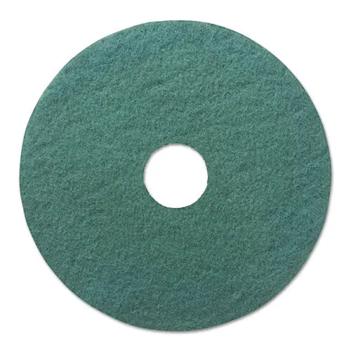 Heavy-Duty Scrubbing Floor Pads, 16" Diameter, Green, 5-Carton 1