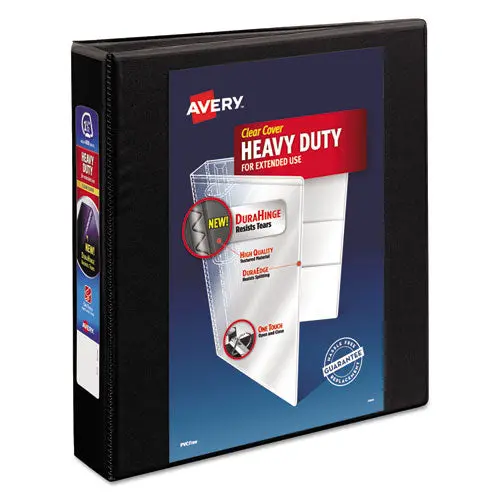 Heavy-Duty View Binder With Durahinge And One Touch Ezd Rings, 3 Rings, 1.5" Capacity, 11 X 8.5, Black 1