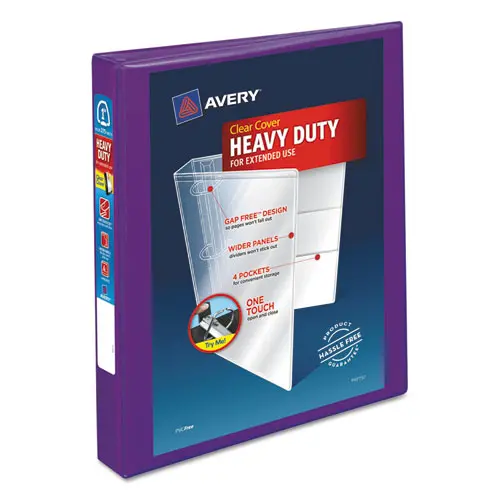 Heavy-Duty View Binder With Durahinge And One Touch Ezd Rings, 3 Rings, 1" Capacity, 11 X 8.5, Purple 1