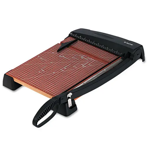 Heavy-Duty Wood Base Guillotine Trimmer, 15 Sheets, 12" X 15" 1