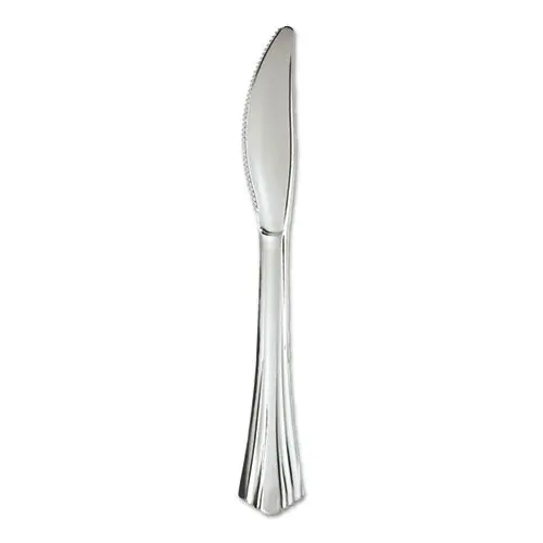 Heavyweight Plastic Knives, Silver, 7 1-2", Reflections Design, 600-Carton 1