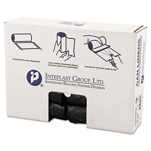 High-Density Commercial Can Liners, 16 Gal, 6 Microns, 24" X 33", Black, 1,000-Carton 1