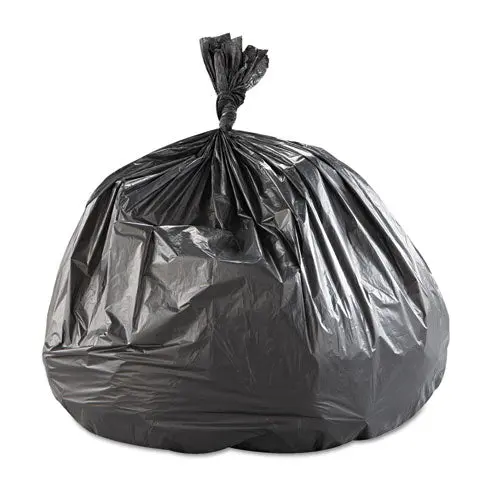 High-Density Commercial Can Liners, 60 Gal, 22 Microns, 43" X 48", Black, 150-Carton 1