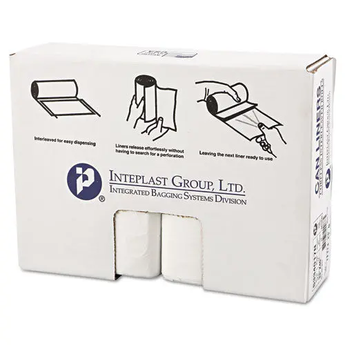 High-Density Interleaved Commercial Can Liners, 33 Gal, 17 Microns, 33" X 40", Clear, 250-Carton 1
