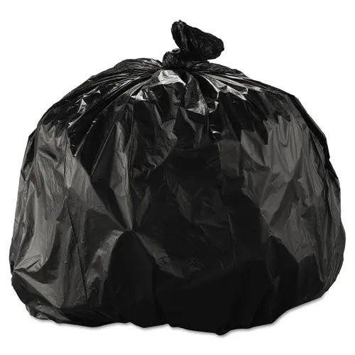 High-Density Interleaved Commercial Can Liners, 33 Gal, 22 Microns, 33" X 40", Black, 250-Carton 1