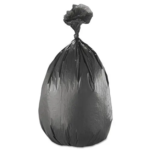 High-Density Interleaved Commercial Can Liners, 60 Gal, 17 Microns, 38" X 60", Black, 200-Carton 1