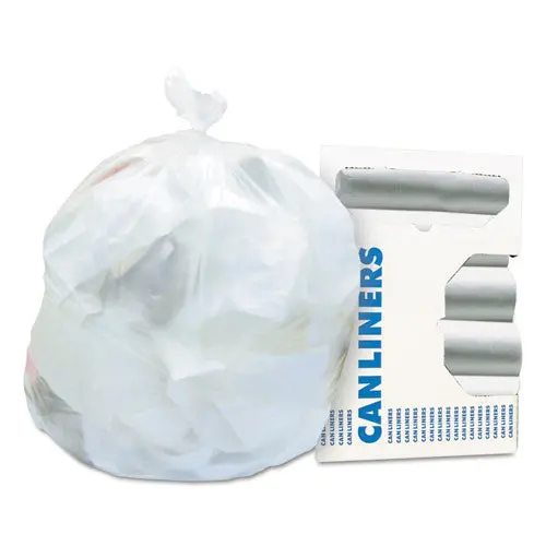 High-Density Waste Can Liners, 30 Gal, 10 Microns, 30" X 37", Natural, 500-Carton 1