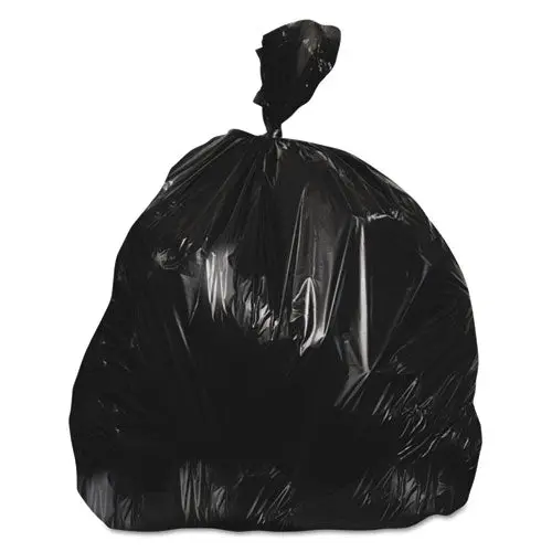 High-Density Waste Can Liners, 60 Gal, 22 Microns, 38" X 60", Black, 150-Carton 1