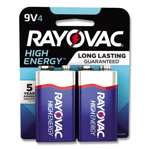 High Energy Premium Alkaline 9V Batteries, 4-Pack 1
