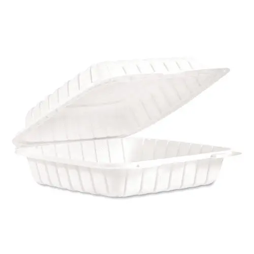 Hinged Lid Containers, Single Compartment, 9 X 8.8 X 3, White, 150-Carton 1