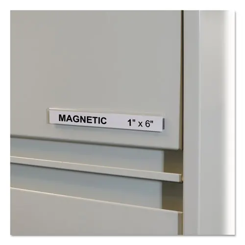 Hol-Dex Magnetic Shelf-Bin Label Holders, Side Load, 1" X 6", Clear, 10-Box 1