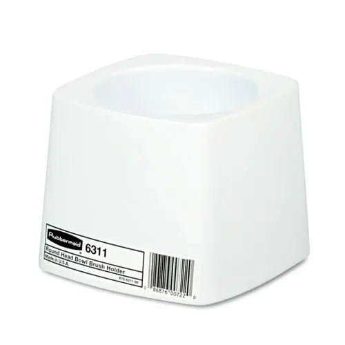 Holder For Toilet Bowl Brush, White Plastic 1