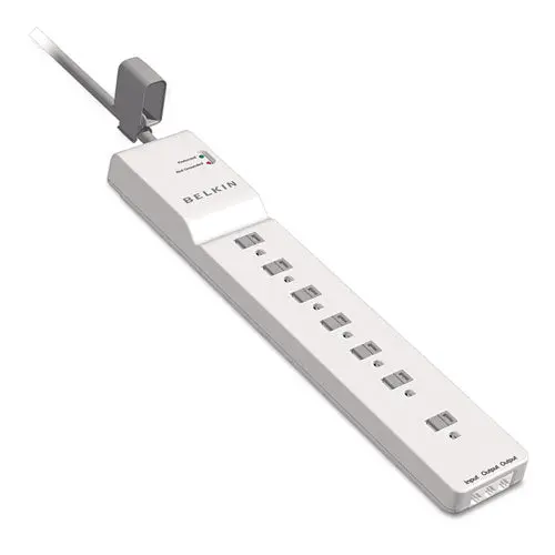 Home-Office Surge Protector, 7 Outlets, 6 Ft Cord, 2320 Joules, White 1