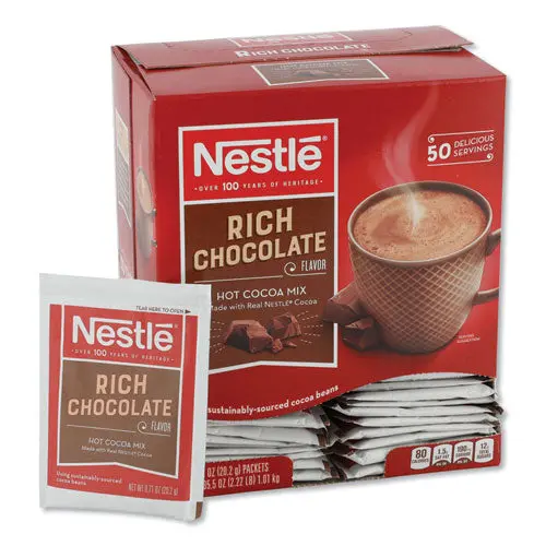 Hot Cocoa Mix, Rich Chocolate, .71Oz, 50-Box 1