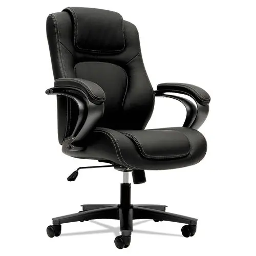 Hvl402 Series Executive High-Back Chair, Supports Up To 250 Lbs., Black Seat-Black Back, Iron Gray Base 1