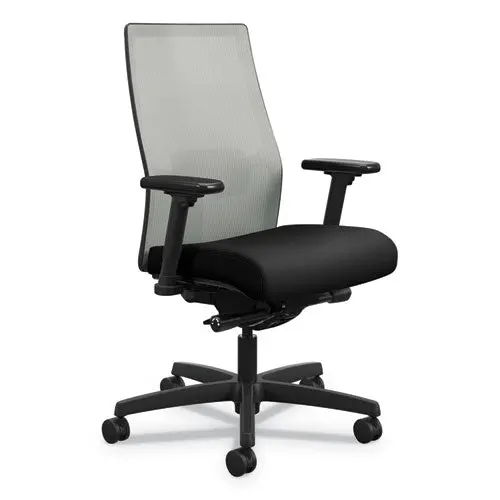 Ignition 2.0 4-Way Stretch Mid-Back Mesh Task Chair, Supports 300Lb, 17" To 21" Seat Height, Black Seat, Fog Back, Black Base 1