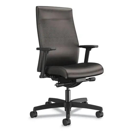 Ignition 2.0 Upholstered Mid-Back Task Chair With Lumbar, Supports Up To 300 Lbs., Vinyl, Black Seat, Black Back, Black Base 1