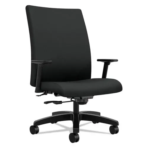 Ignition Series Big And Tall Mid-Back Work Chair, Supports Up To 450 Lbs., Black Seat-Black Back, Black Base 1