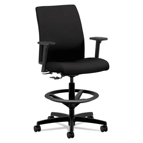 Ignition Series Low-Back Task Stool, 33" Seat Height, Supports Up To 300 Lbs, Black Seat-Black Back, Black Base 1