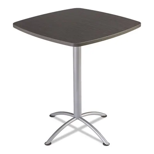 Iland Table, Contour, Square Bistro Style, 36" X 36" X 42", Gray Walnut-Silver 1