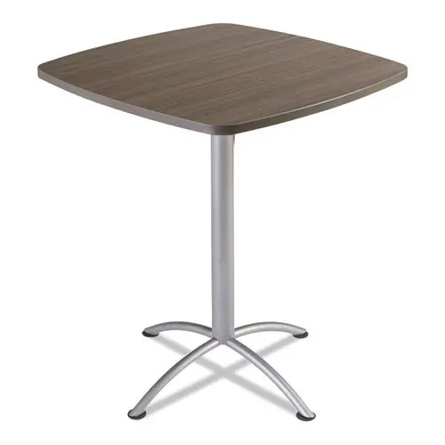 Iland Table, Contour, Square Bistro Style, 36" X 36" X 42", Natural Teak-Silver 1
