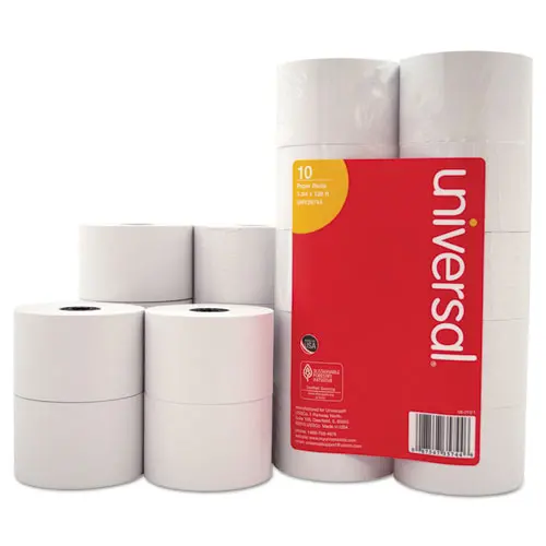 Impact And Inkjet Print Bond Paper Rolls, 0.5" Core, 1.75" X 138 Ft, White, 10-Pack 1