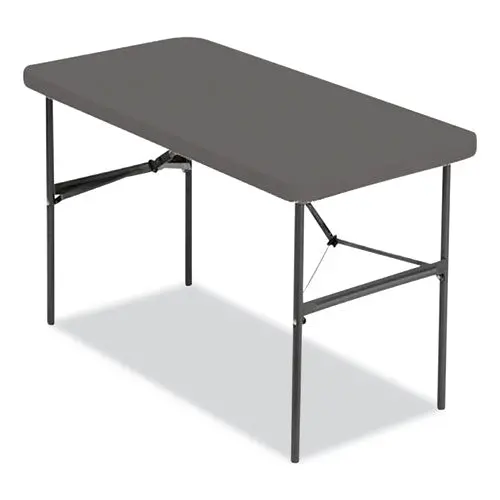 Indestructable Commercial Folding Table, Rectangular, 48" X 24" X 29", Charcoal Top, Charcoal Base/Legs 1