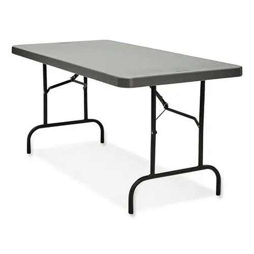 Indestructable Commercial Folding Table, Rectangular, 60" X 30" X 29", Charcoal Top, Charcoal Base/Legs 1